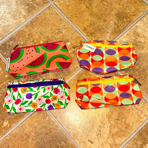 Clinique Skincare Makeup Cosmetic Case Zipper Bag Pouch BUNDLE OF 4